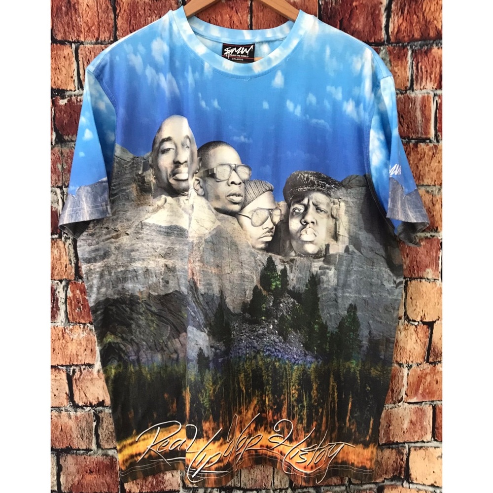 Real Hip Hop AOP TShirt RARE Tupac JayZ Biggie Nas